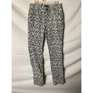 Women’s Boho Coastal Grandma Stretch  Denim jeans 6 TALL long Black White design